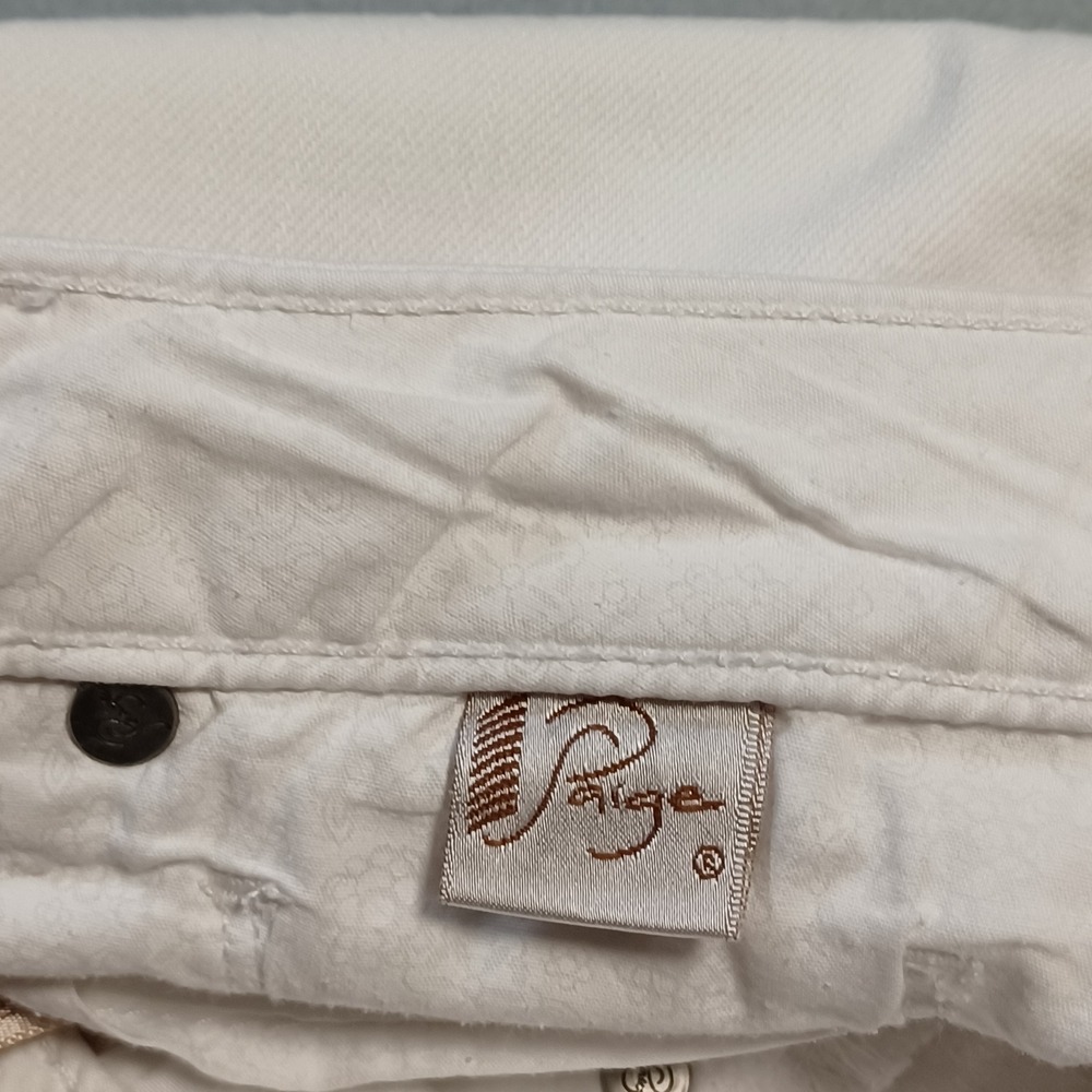 Paige Skyline Skinny Jeans White Denim Size 25 Made in USA Womens - Picture 10 of 15